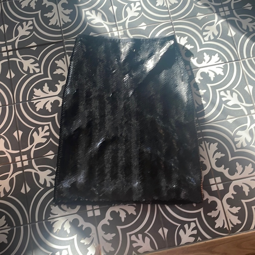 J. Crew black sequin pencil skirt
